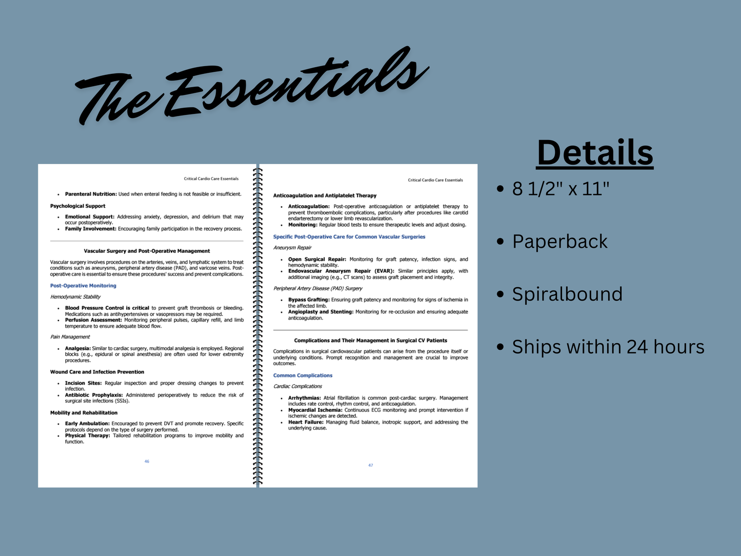 Critical Cardio Care Essentials